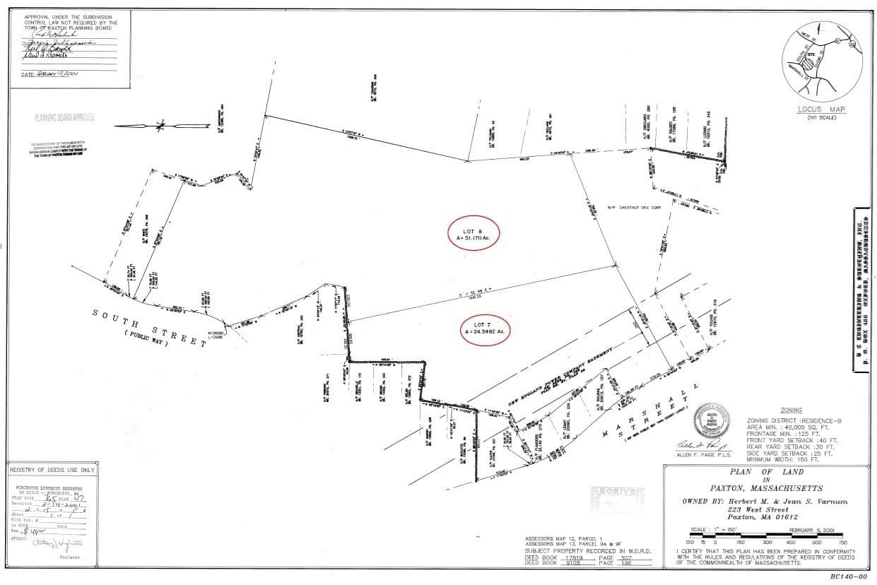 Lots 7&8 Marshall St. & South St, Paxton MA 01612