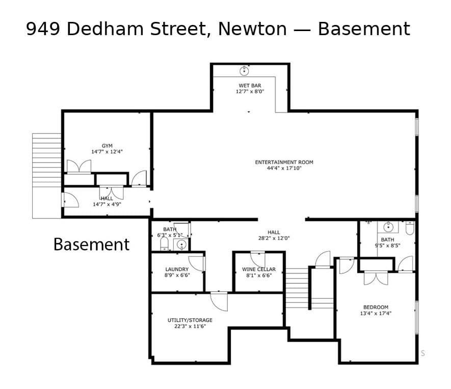 Single Family Residence at 949 Dedham St, Newton MA 02459, photo 31 of 34