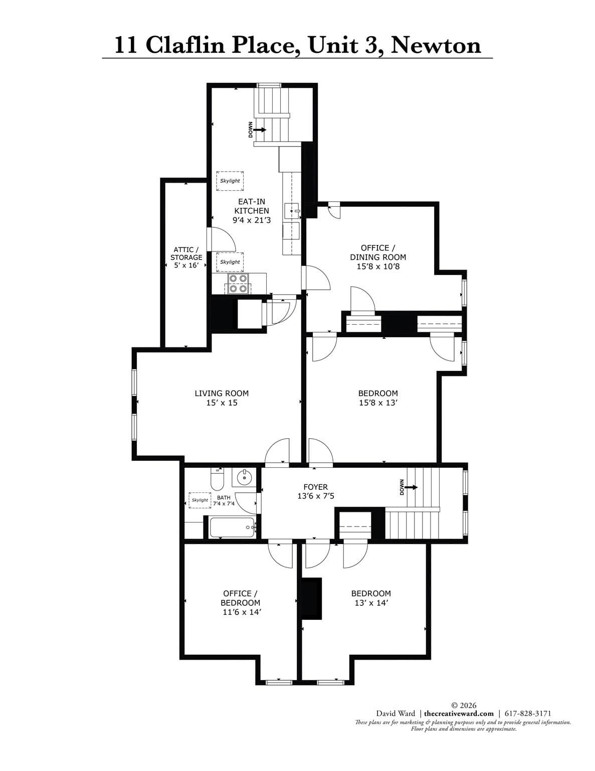 Condominium at 9-11 Claflin Place # 3, Newton MA 02460, photo 16 of 19