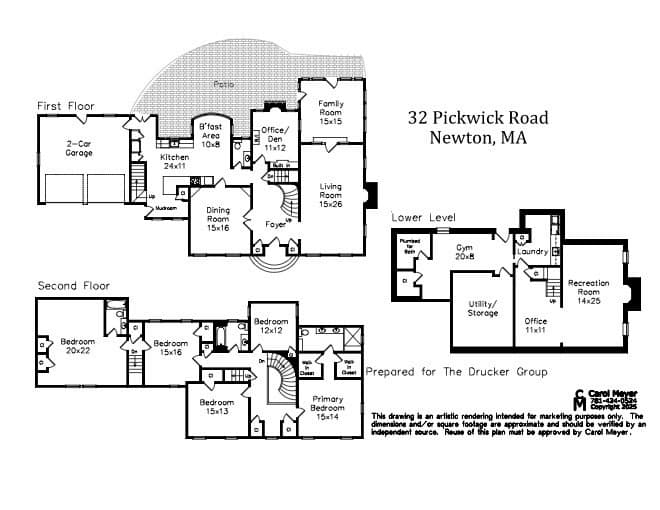 Single Family Residence at 32 Pickwick Rd, Newton MA 02465, photo 28 of 28