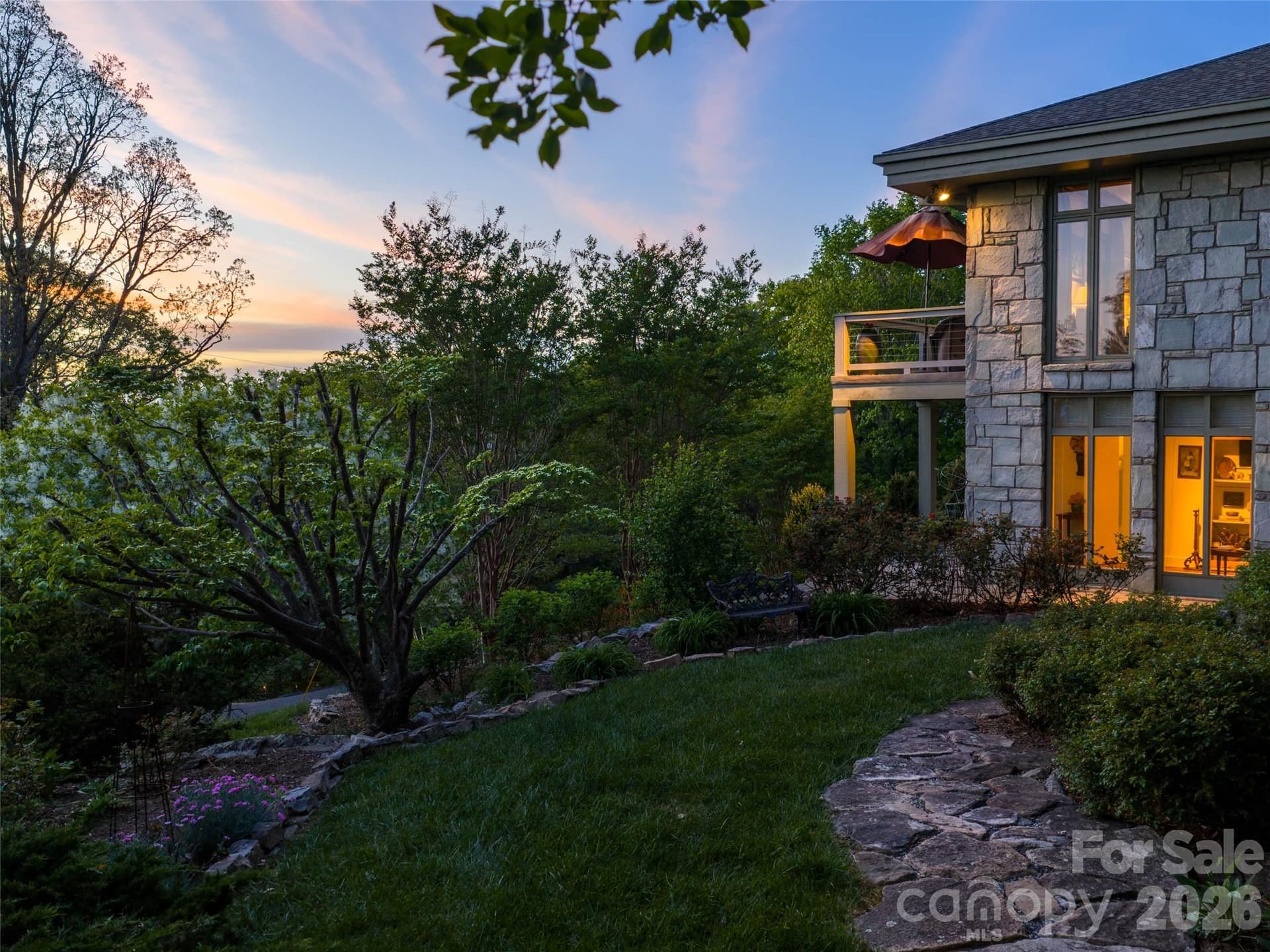 Private entrance to lower level from garage through gardens - 65 Crestwood Road, Asheville