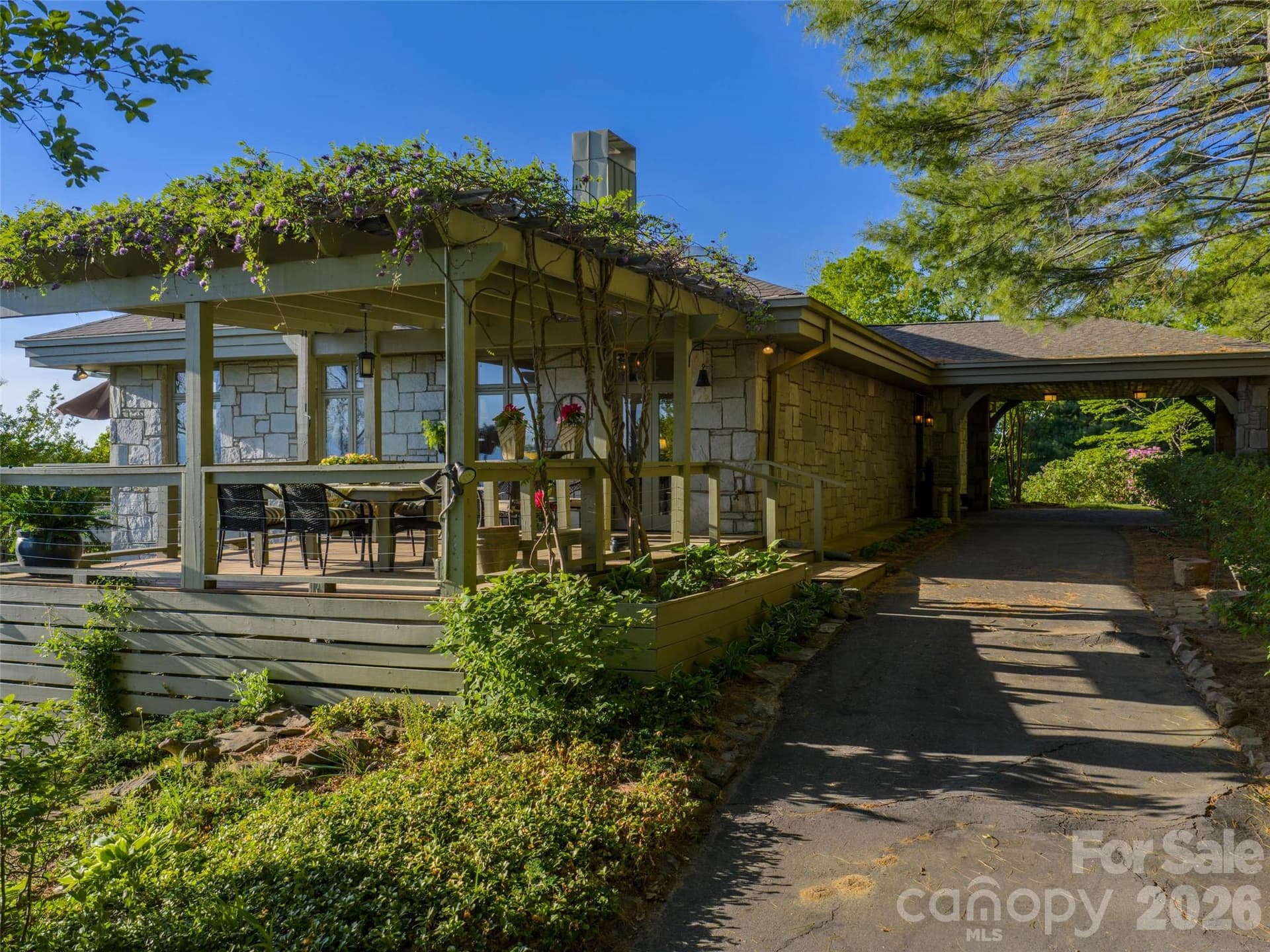 Entrance to kitchen from side porch and front door entrance protected by porte-cochere - 65 Crestwood Road, Asheville