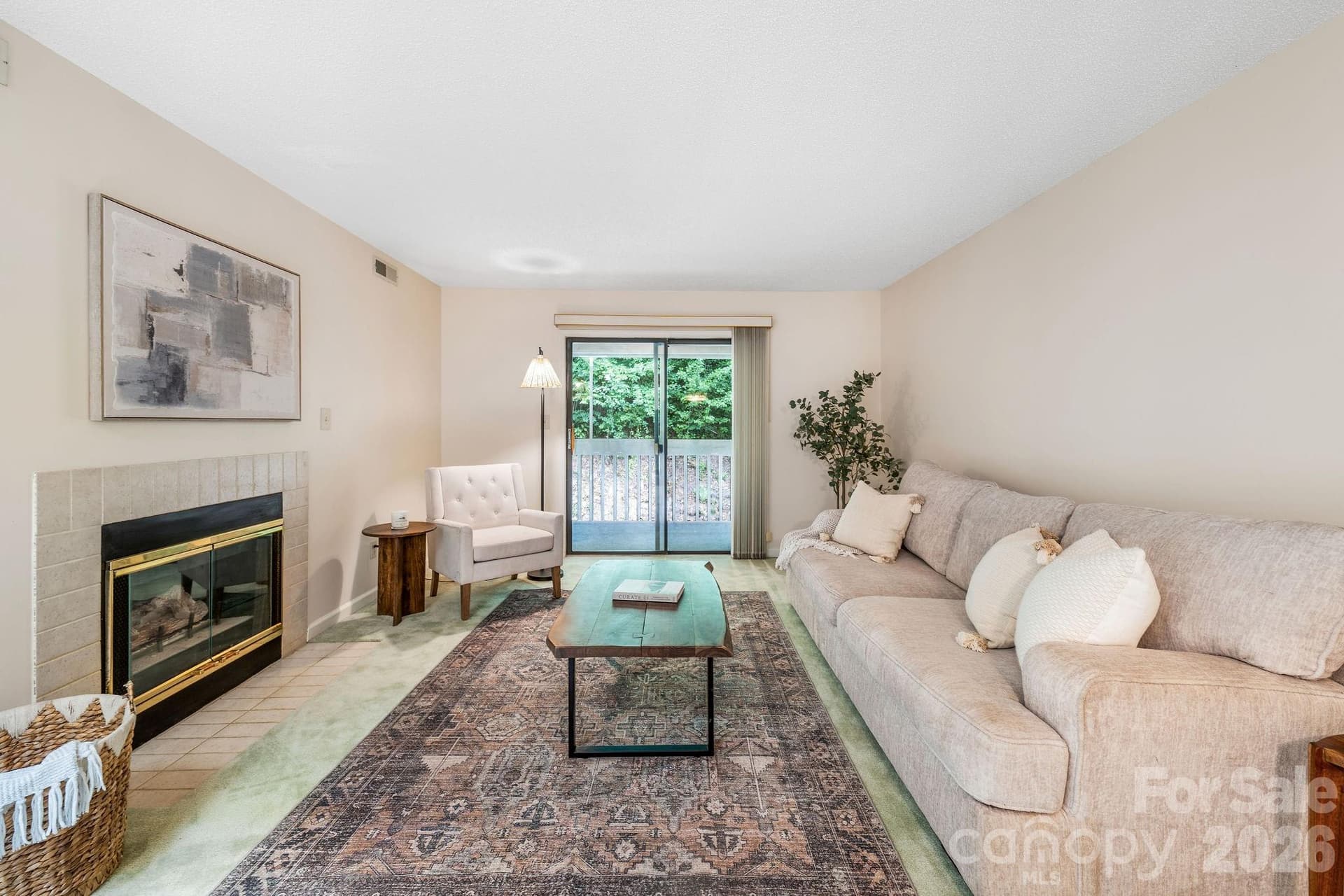 Gas Fireplace in living room - 2604 Vineyard Boulevard, Asheville