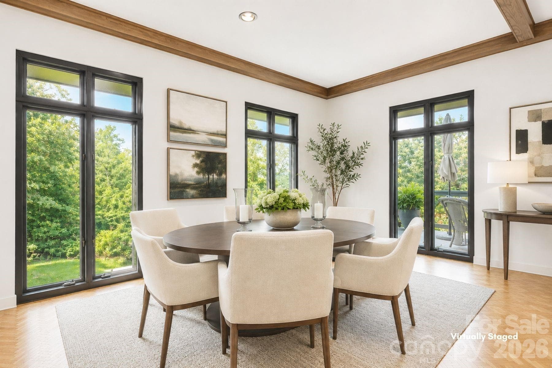 View of dining room with contemporary furniture - 65 Crestwood Road, Asheville