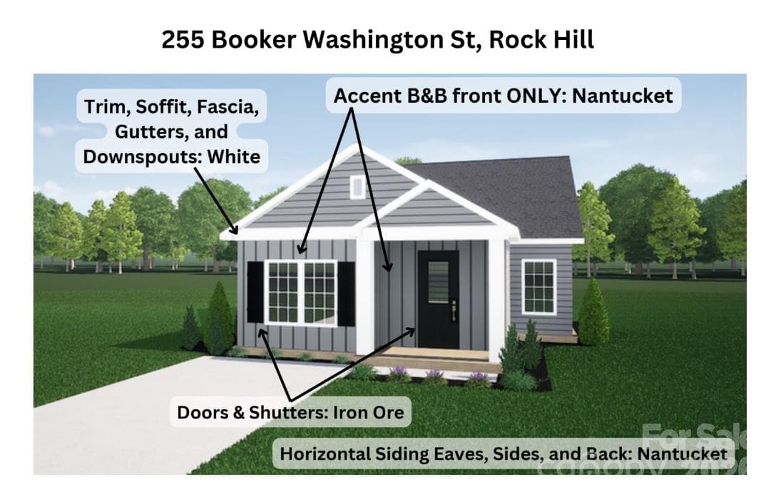 Exterior Color Selections - 255 Booker Washington Street, Rock Hill