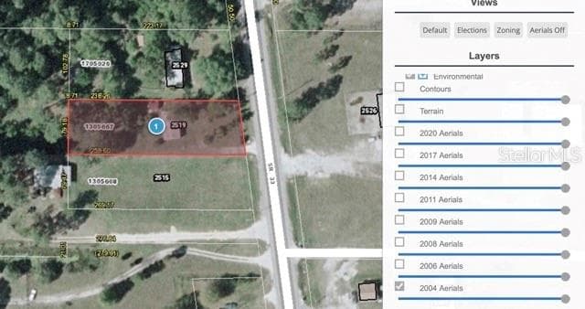 County aerial from 2004 showing home on property - 2519 STATE ROAD 33, CLERMONT
