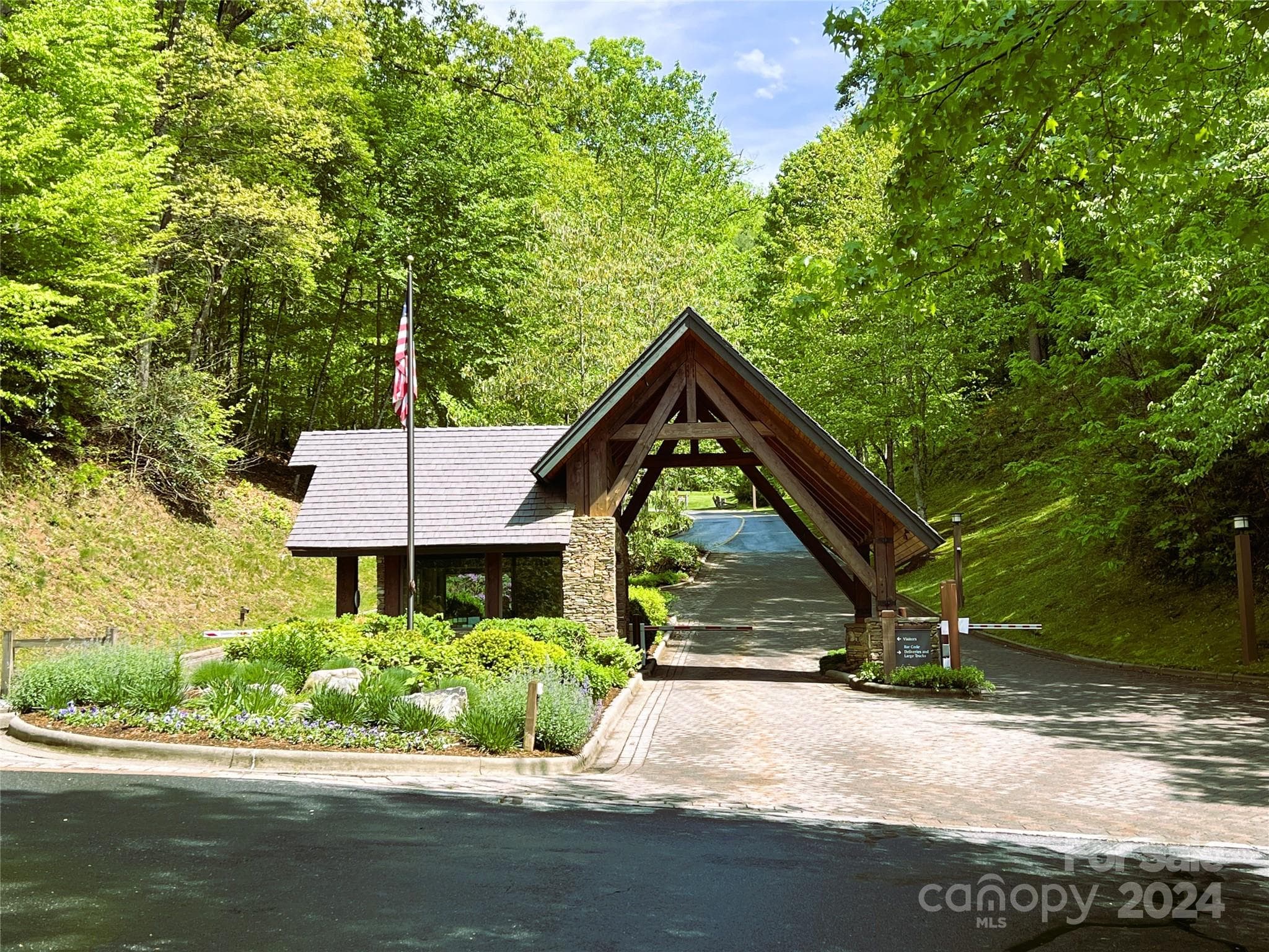 Guard gate at entrance to Mountain Air County Club - Burnsville
