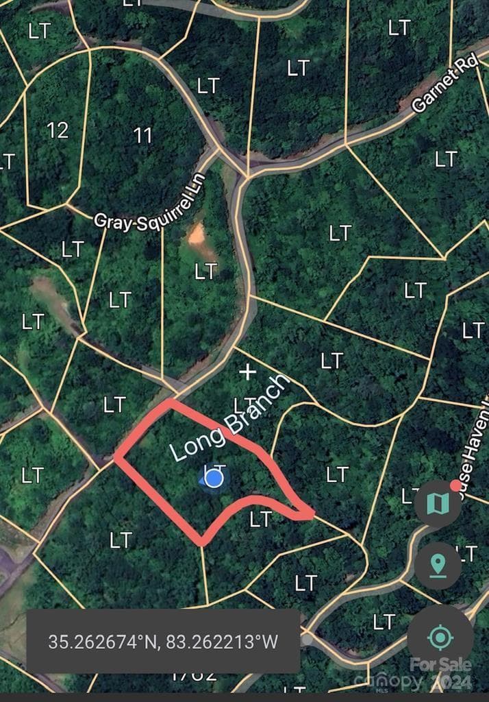 Location of house pad. - 34 Grouse Haven Lane, Sylva