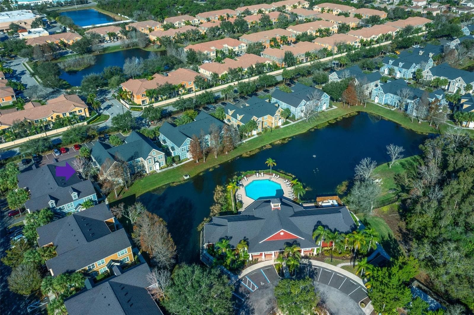 Community Aerial View with unit location - 5701 SOLDIER CIR #104, SARASOTA