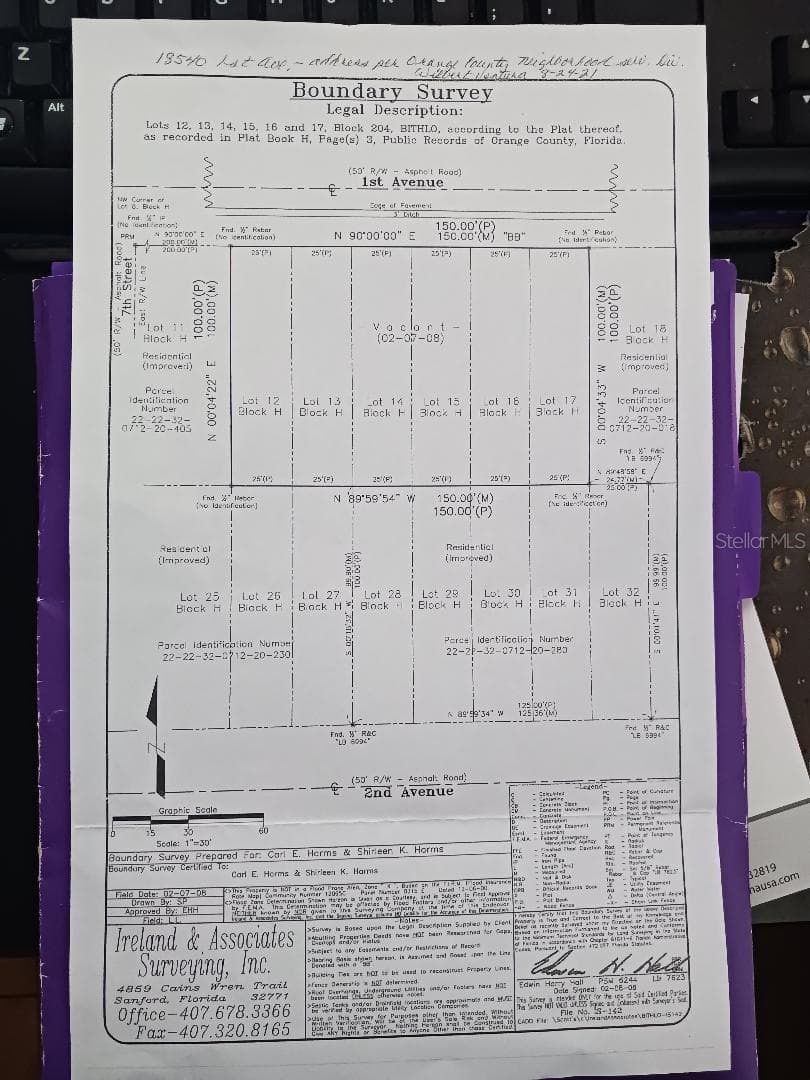 Copy of Survey. - 1ST AVE, ORLANDO