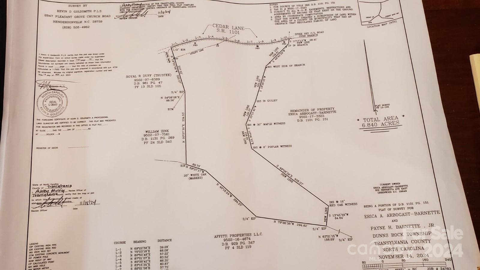 Recent survey - TBD Cedar Lane, Brevard