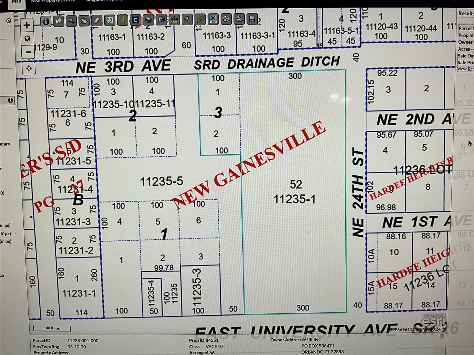Out line of property in green - 2330 E UNIVERSITY AVE, GAINESVILLE