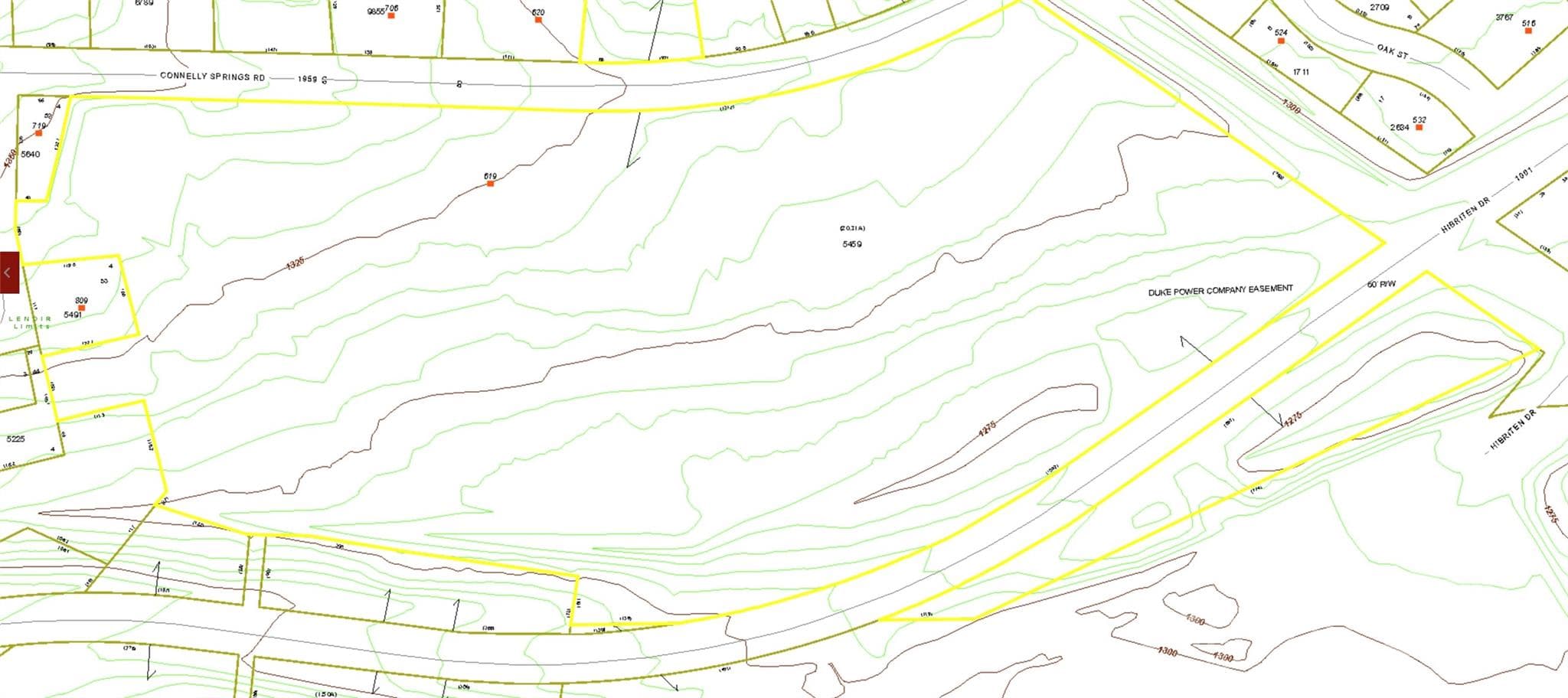 Topography Map - Lenoir