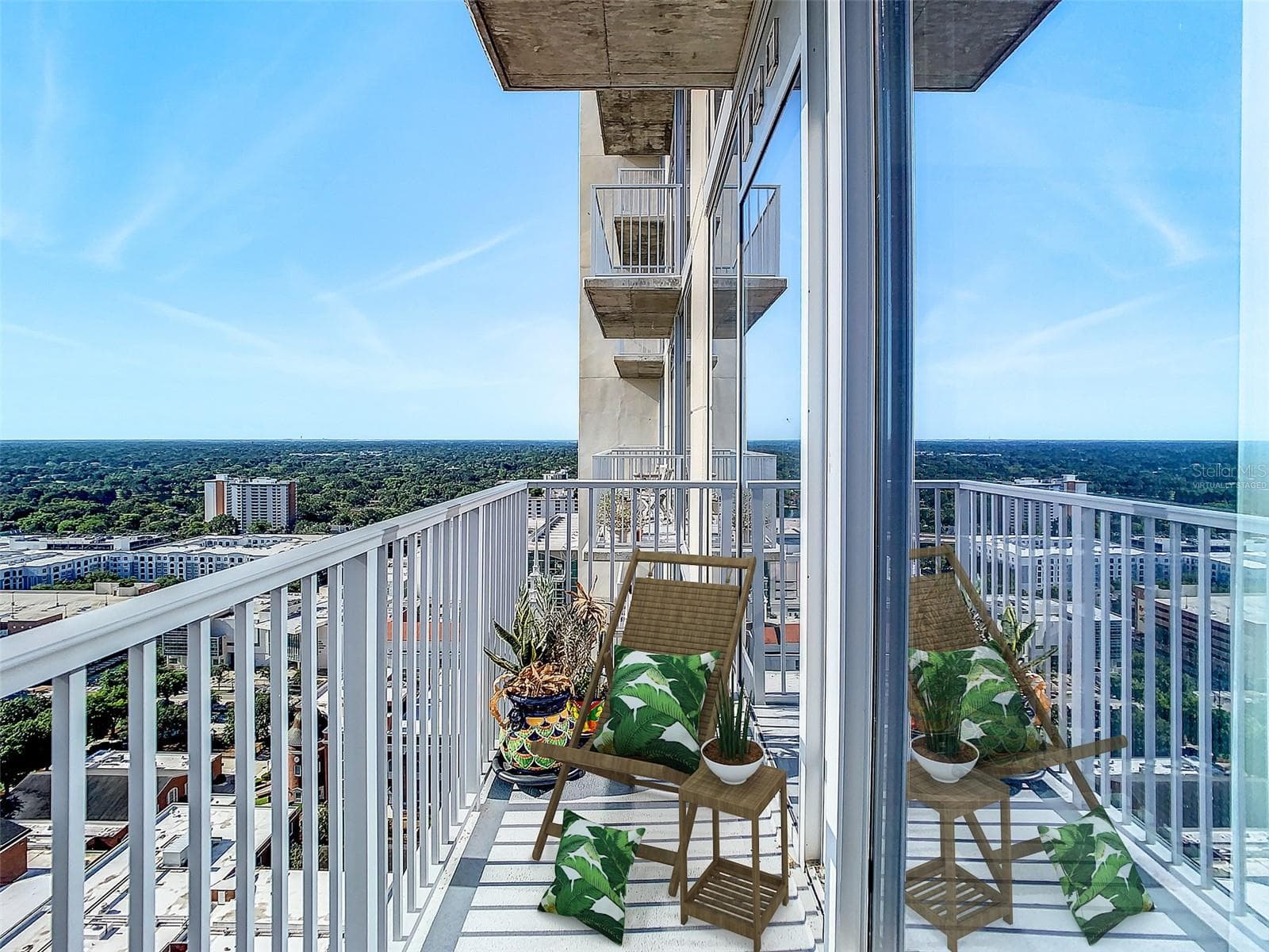 balcony virtually staged - 155 S COURT AVE #2107, ORLANDO
