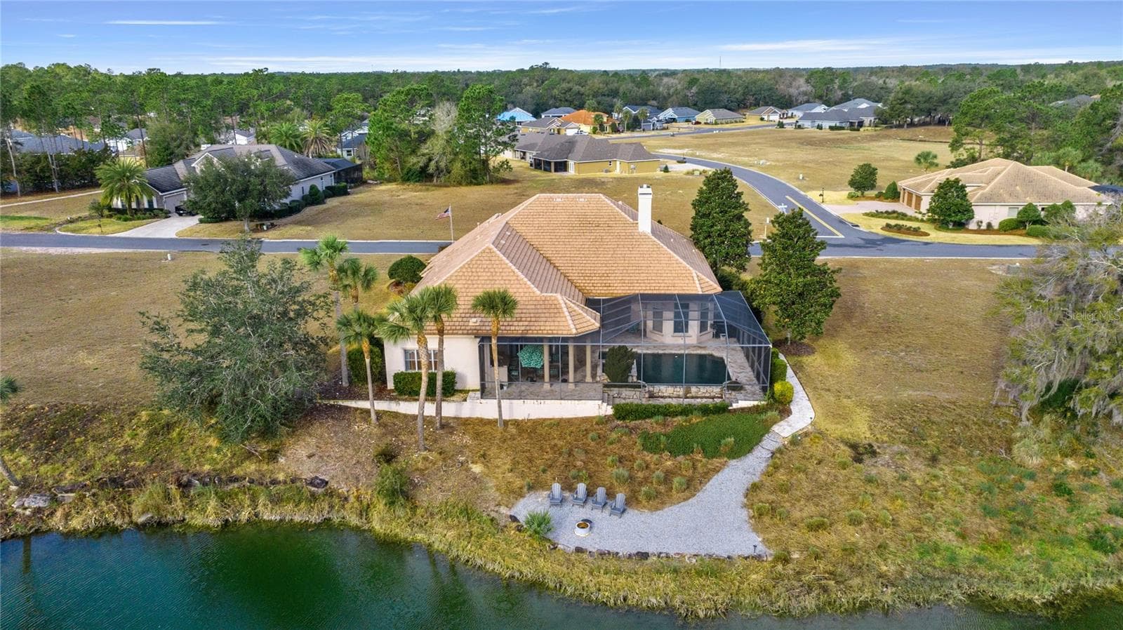 Rear aerial view of home - 6861 SW 179TH AVENUE RD, DUNNELLON