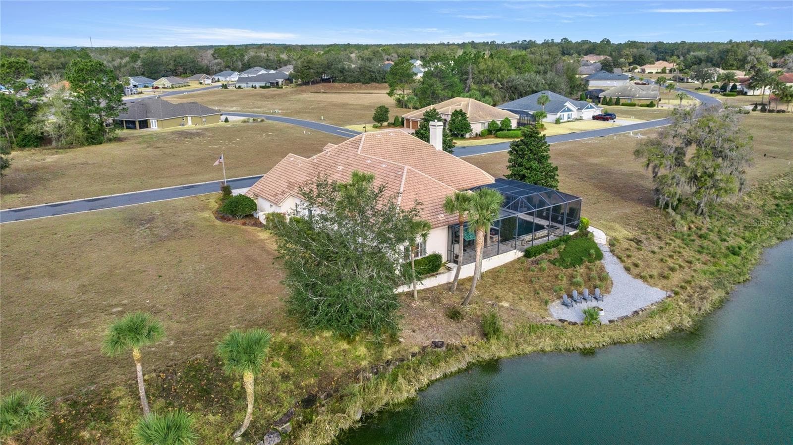 Rear aerial view of home - 6861 SW 179TH AVENUE RD, DUNNELLON