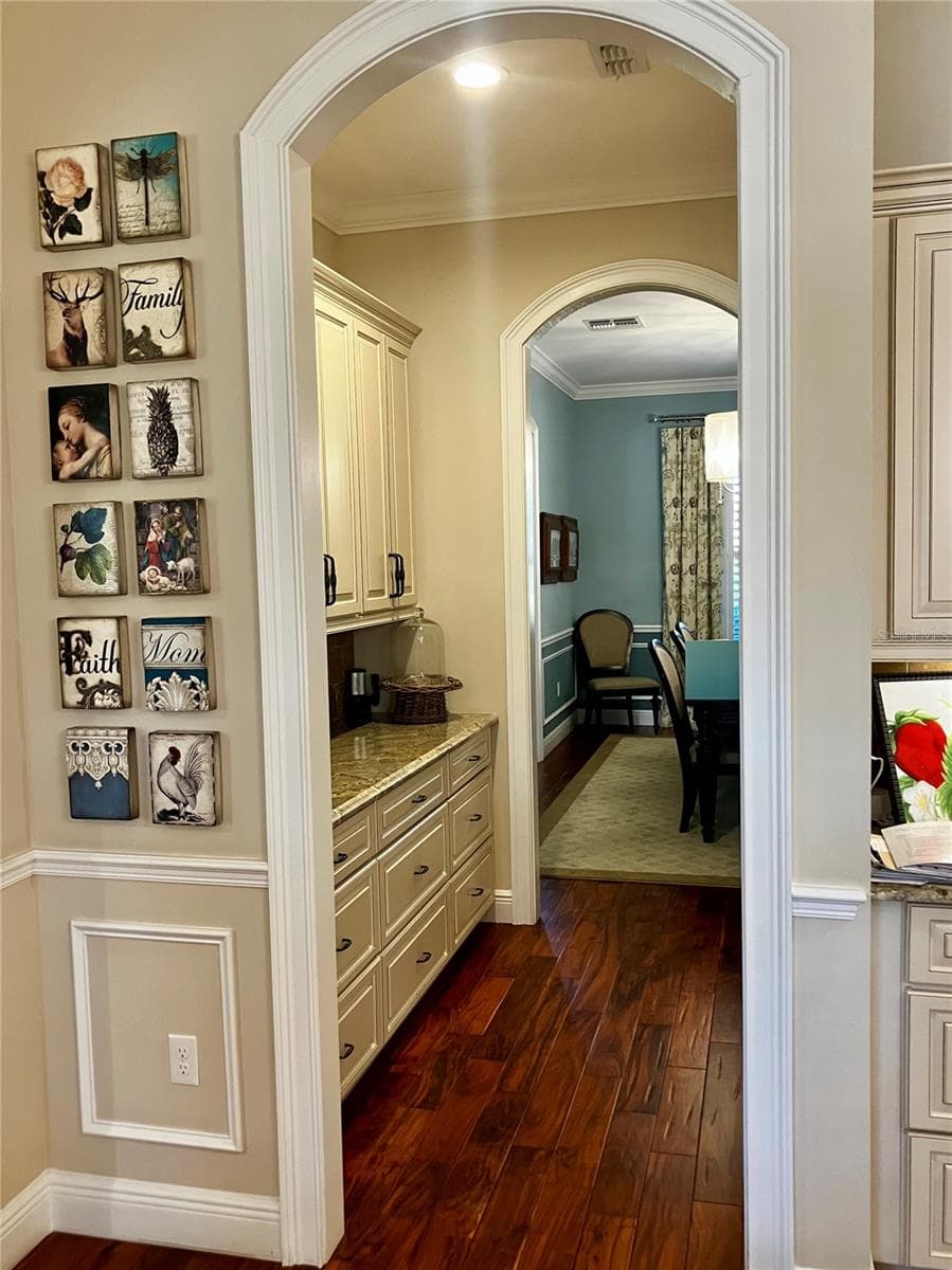 Butler's pantry from kitchen to dining - 3709 GALLAGHER RD, PLANT CITY
