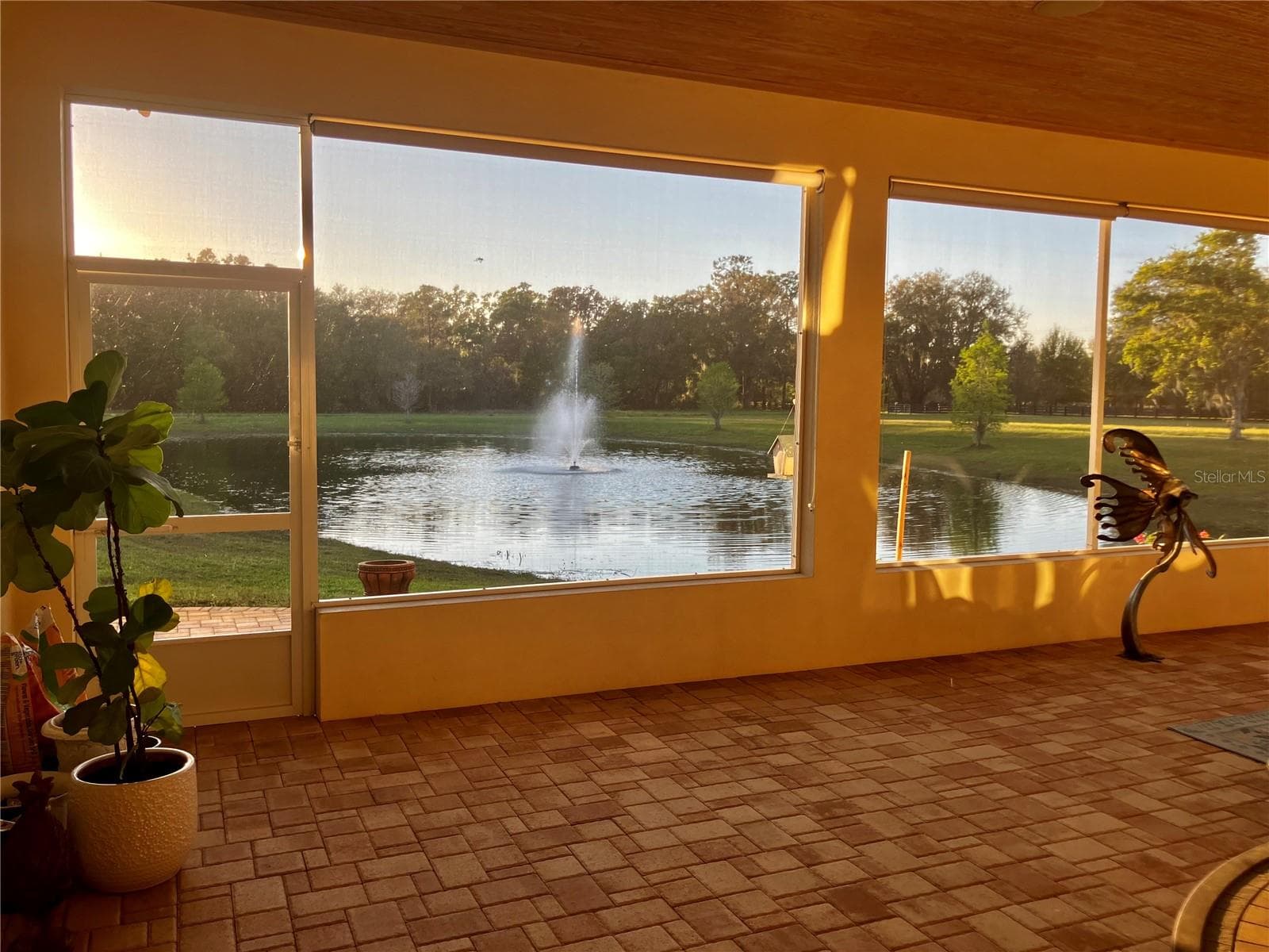 Porch with view of pond and sunset - 3709 GALLAGHER RD, PLANT CITY