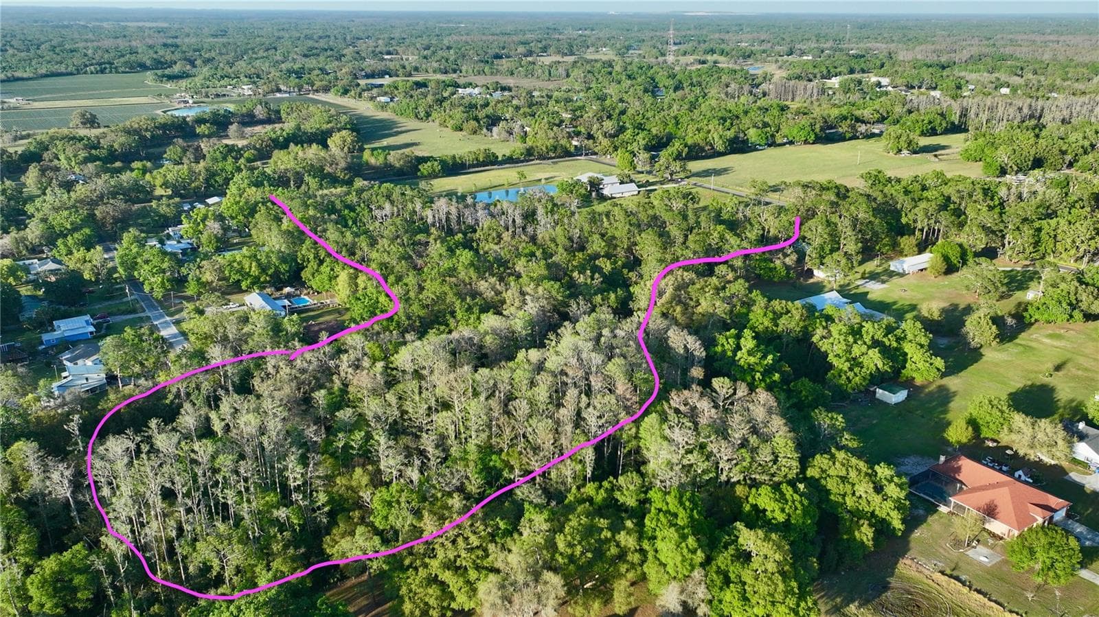 Approximate property boundary on west, southwest, and south - 3709 GALLAGHER RD, PLANT CITY