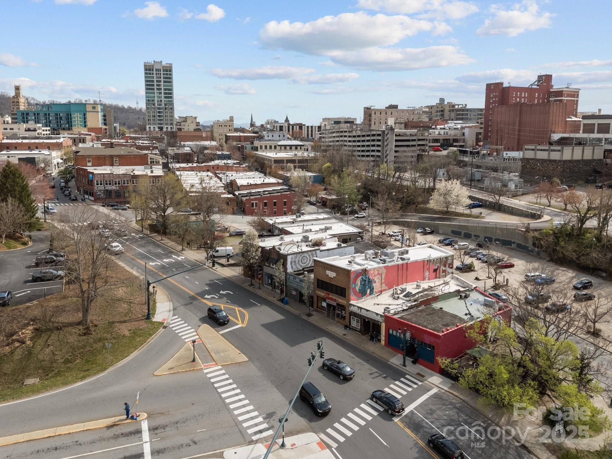 Aerial View of block on Broadway - 111 Broadway Street, Asheville