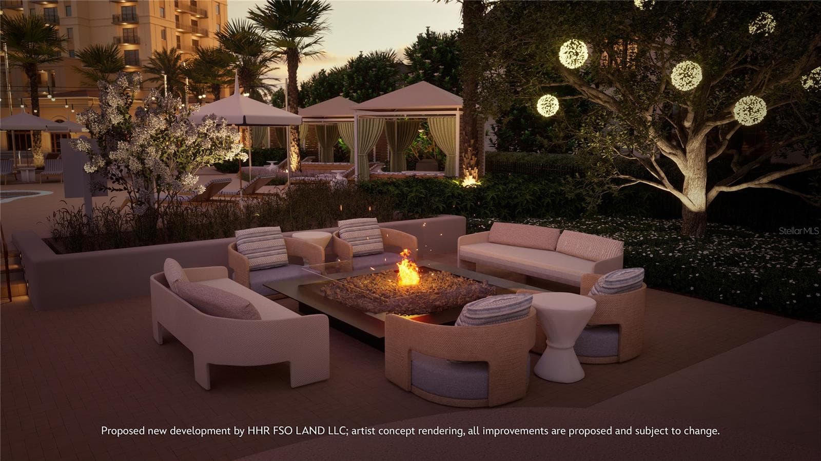 Perfectly situated between the Luxe Residences and Boutique Homes will be a lakeside oasis, featuring the pool and spa, rejuvenating water features, privacy cabanas with towel service and indoor-outdoor dining areas with fire pits and lounge seating. Artist concept rendering, all improvements are proposed and subject to change. ©Disney - 10300 WINTER SPARKLE CIR, GOLDEN OAK