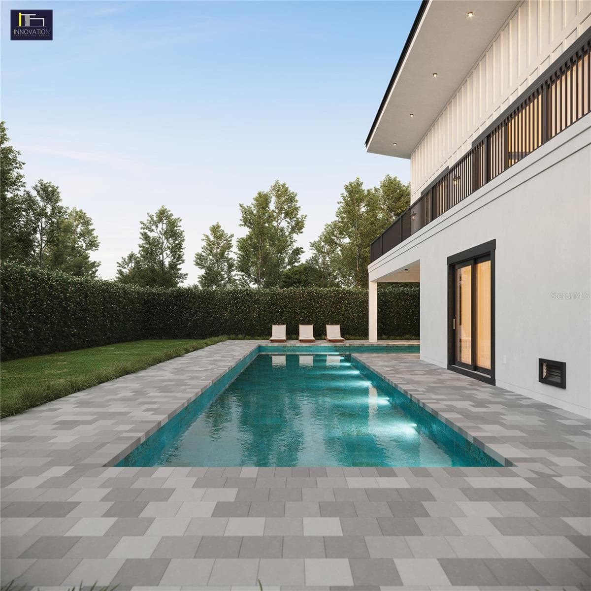 Rendering is a presentation of finished product. Pool design does not encroach under the house as shown in the renderings. - 2560 BAYBREEZE ST, ST JAMES CITY