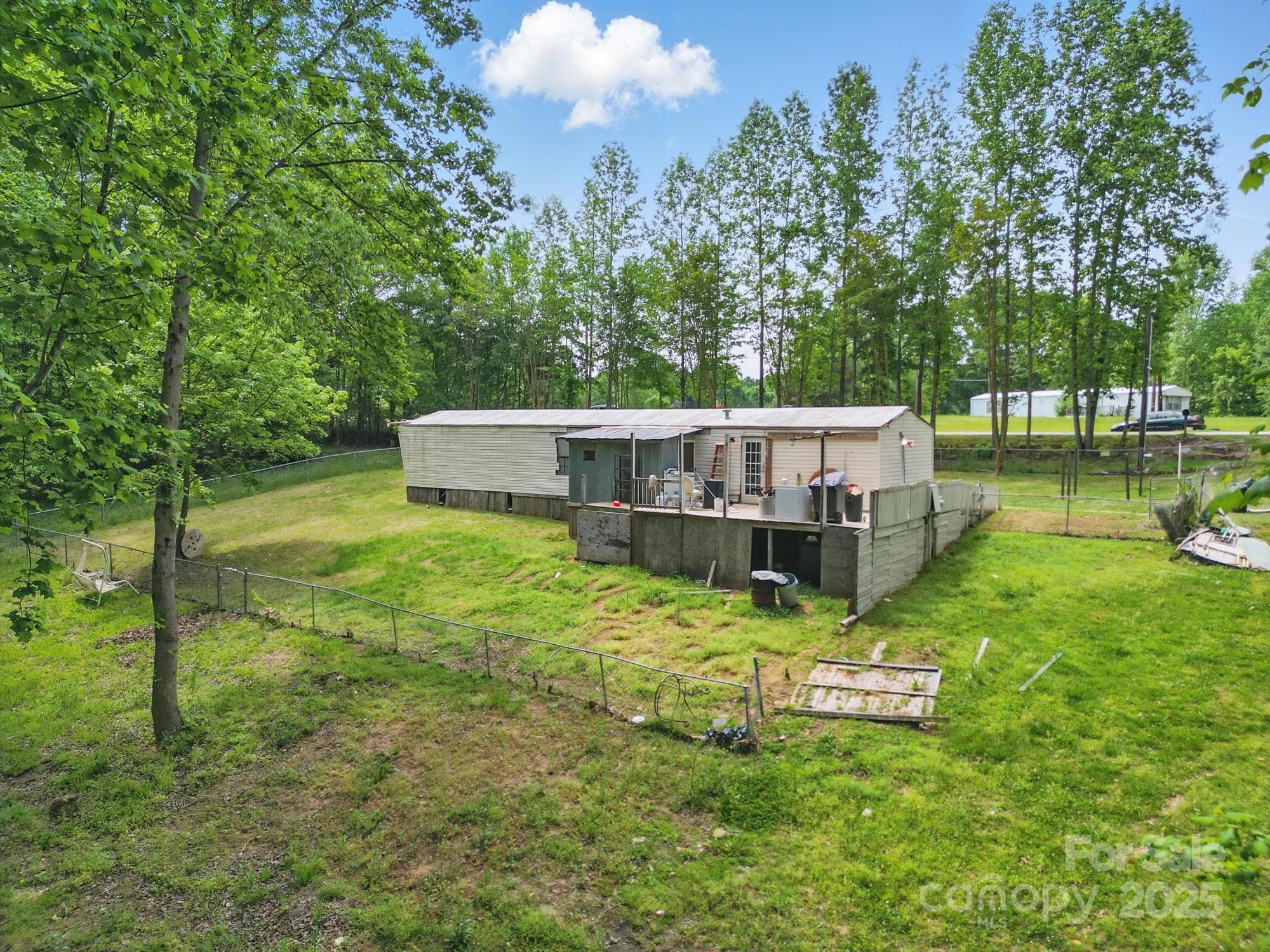 Rear view of subject and back yard - 10420 Silver Mine Road, Indian Land