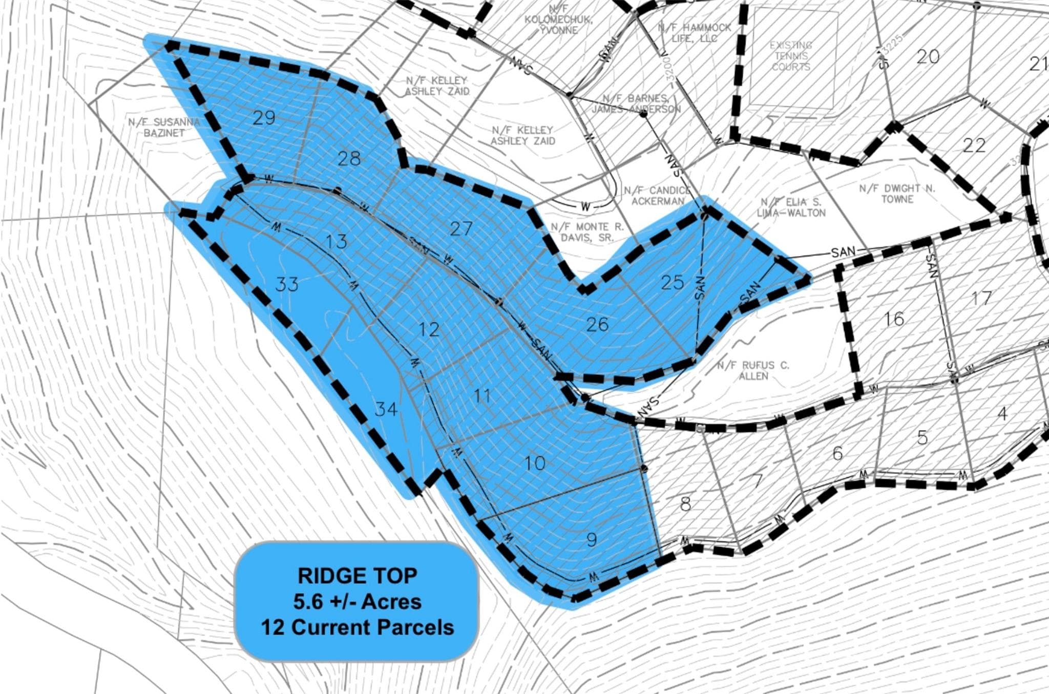 Drawing of lots and roads/water/sewer infrastructure - Waynesville