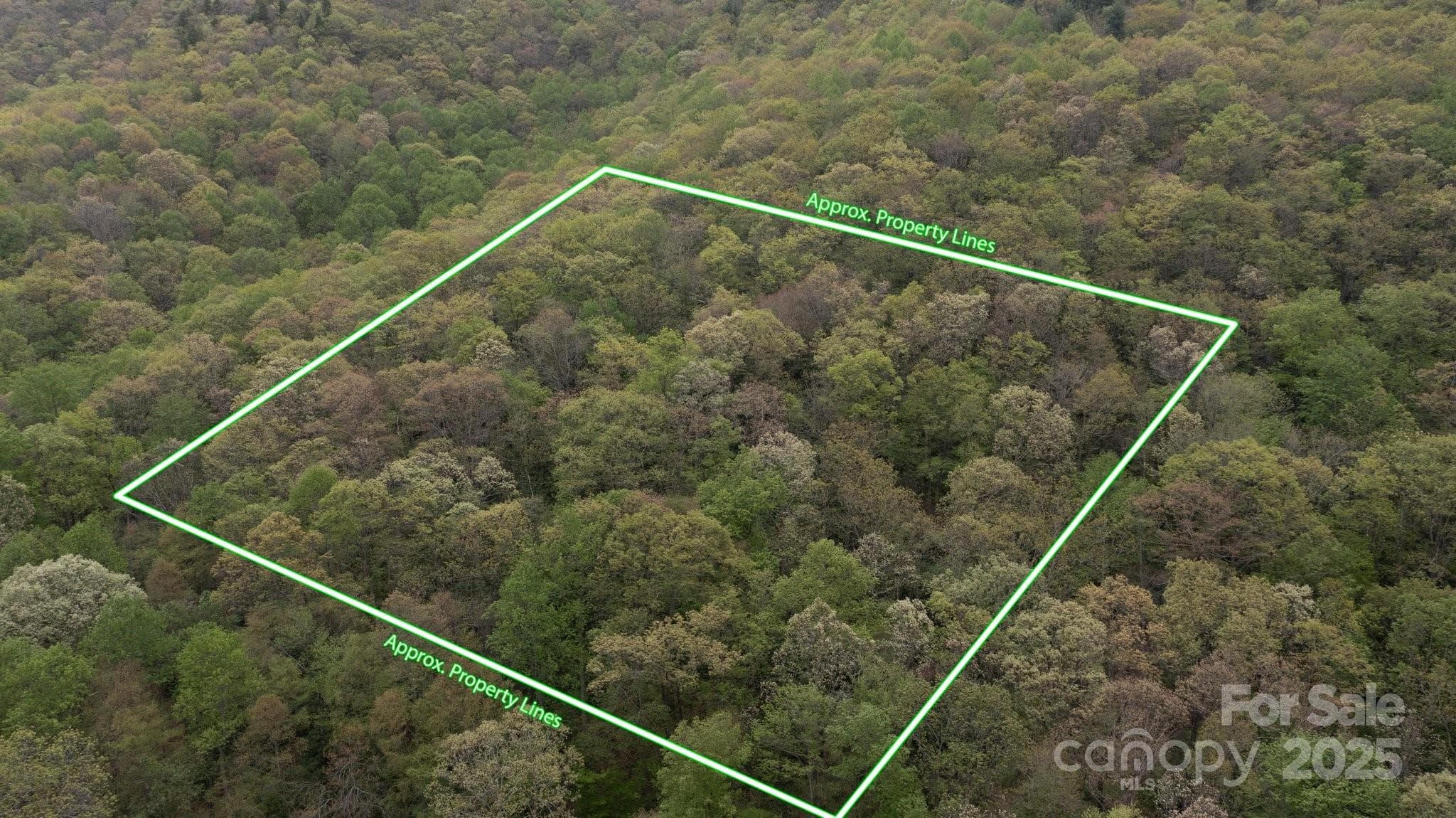 Lot lines approximate. Overhead view of Land behind 658 Clear Creek Rd in Burnsville - Burnsville