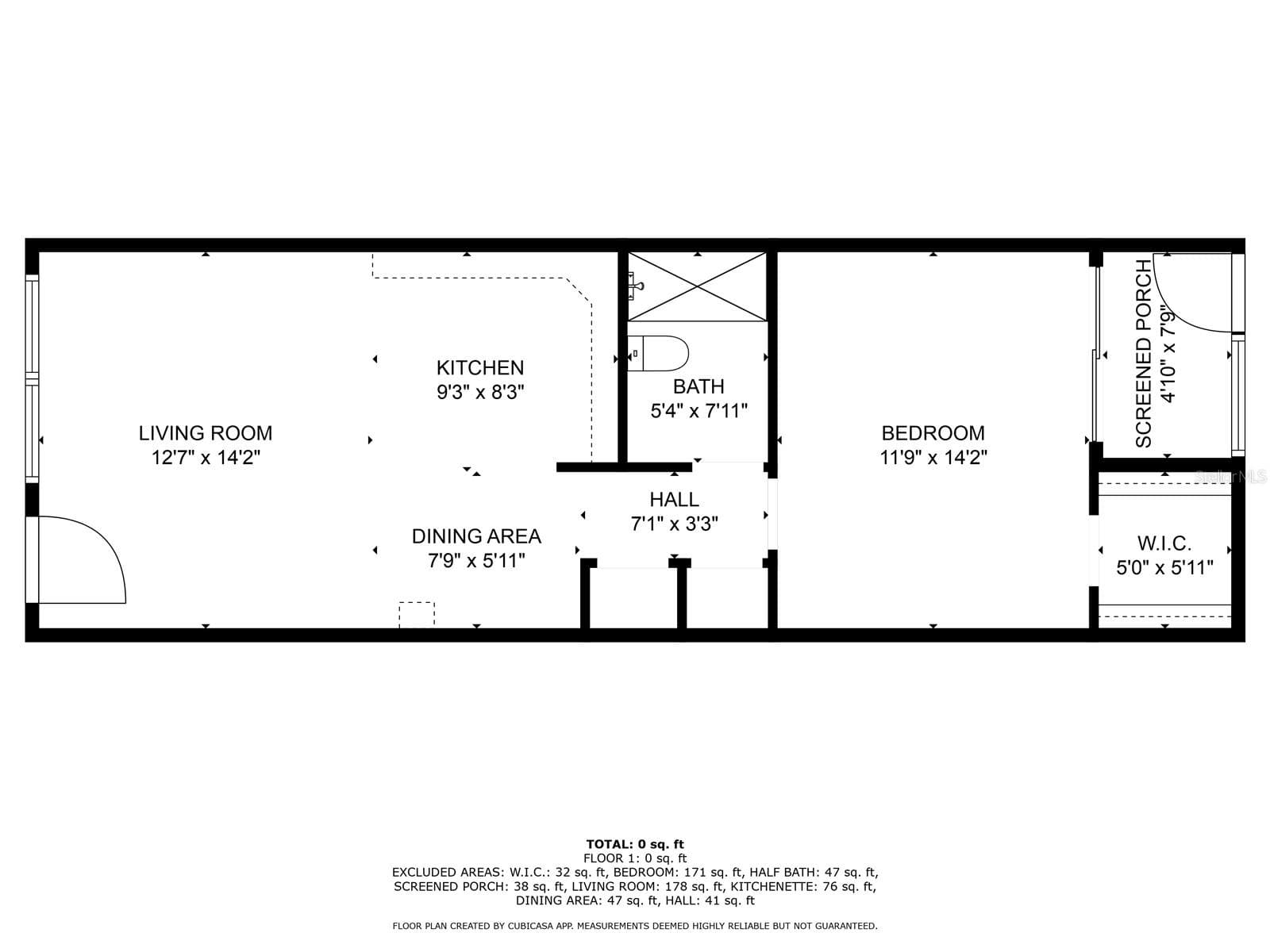 Floor plan of unit - open living, kitchen, dining - 7625 SUN ISLAND DR S #106, SOUTH PASADENA