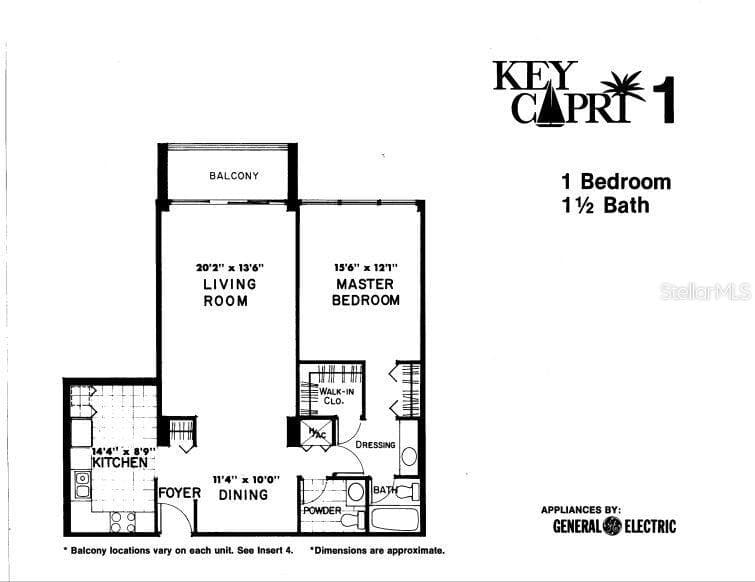Floorplan - 1 KEY CAPRI #303E, TREASURE ISLAND