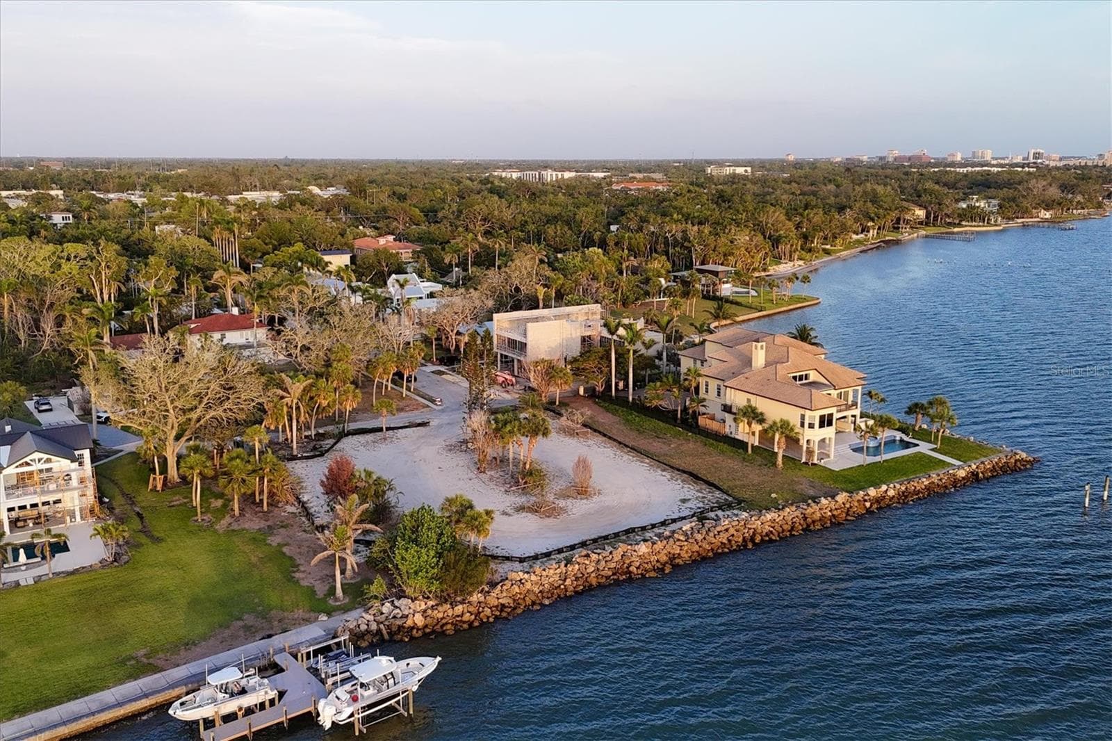 Lot lines extend beyond black silt fence - 603 INDIAN BEACH LN, SARASOTA