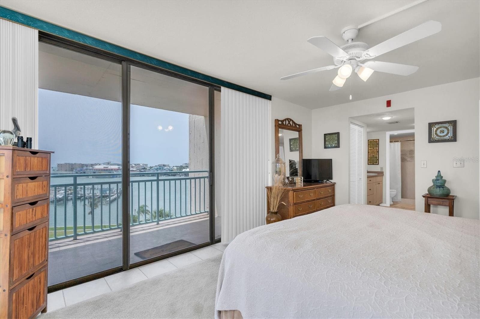 Master Br - views of Johns Pass from your bed! FLOOR TO CEILING GLASS - 1 KEY CAPRI #502E, TREASURE ISLAND