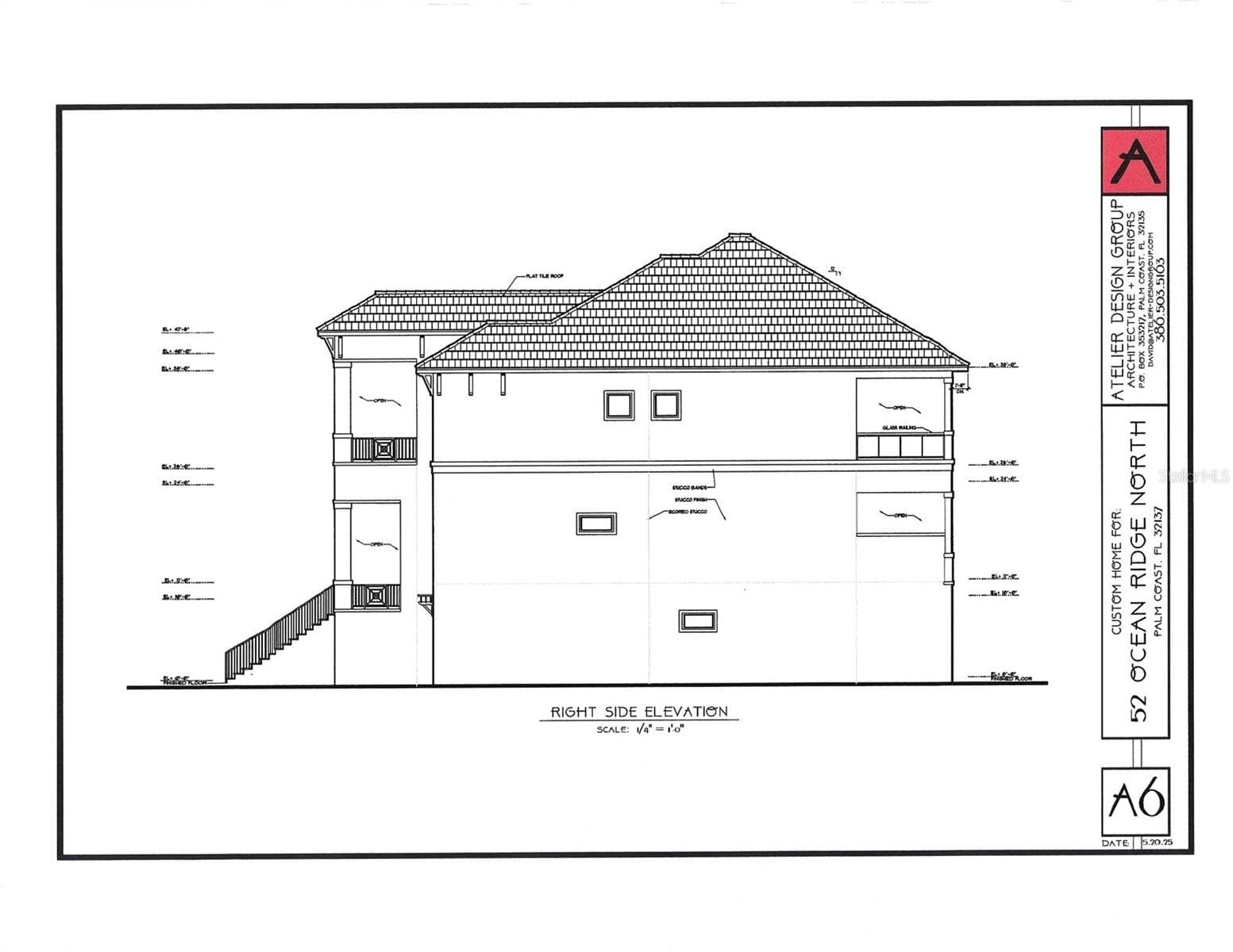 RIGHT SIDE ELEVATION - 52 OCEAN RIDGE BLVD N, PALM COAST