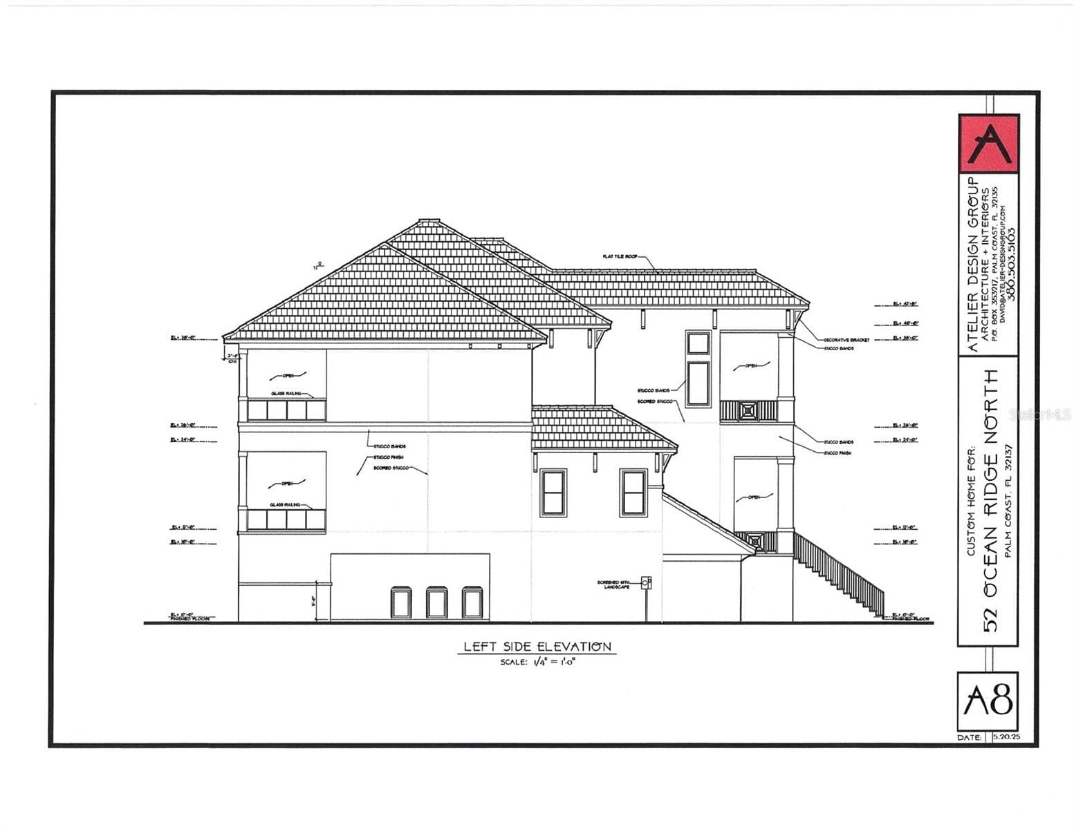 LEFT SIDE ELEVATION - 52 OCEAN RIDGE BLVD N, PALM COAST
