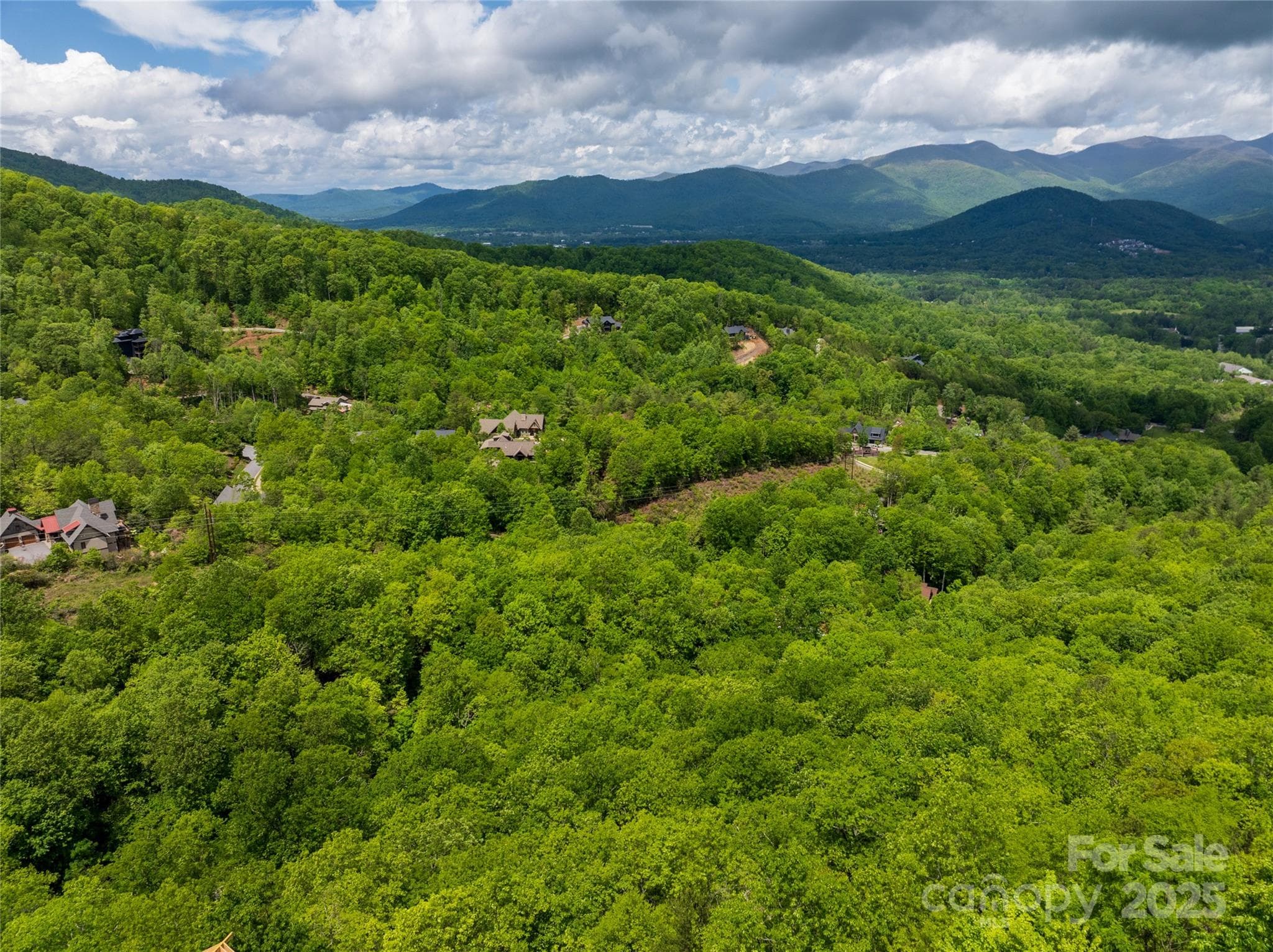 Drone shot above lot- mountain views in the distance - 52 Settings Boulevard, Black Mountain