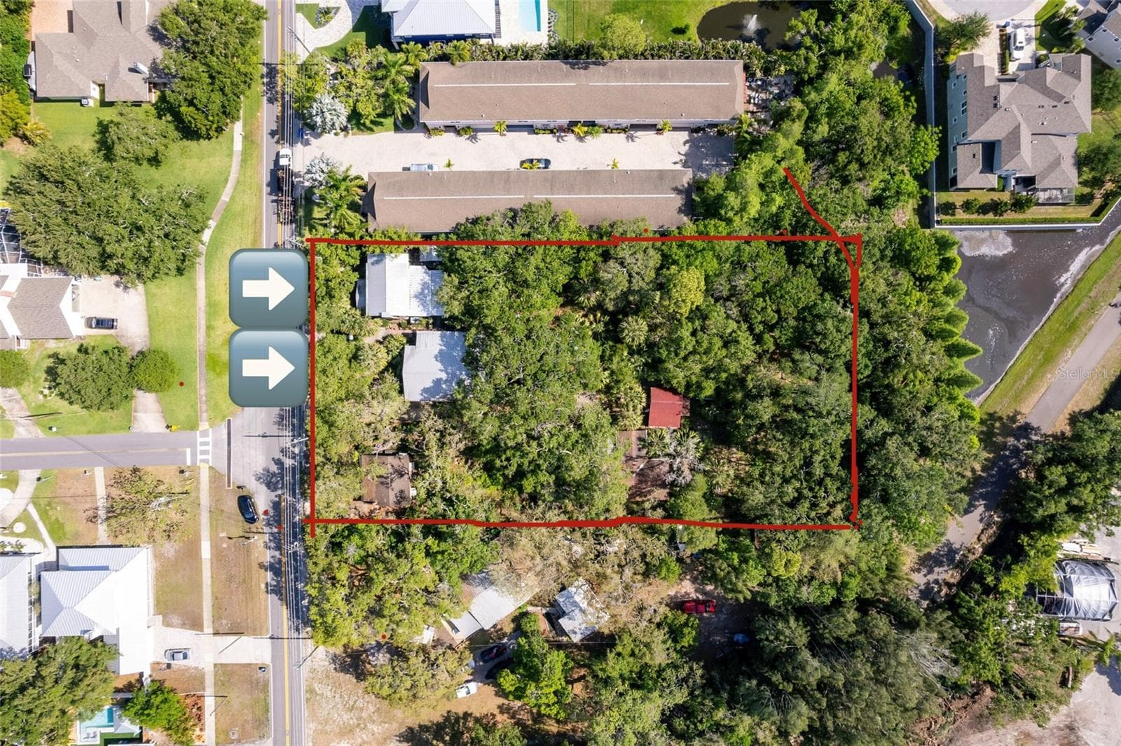 Aerial View - Approximate Property Lines - 272 ORANGE ST #A-B, PALM HARBOR