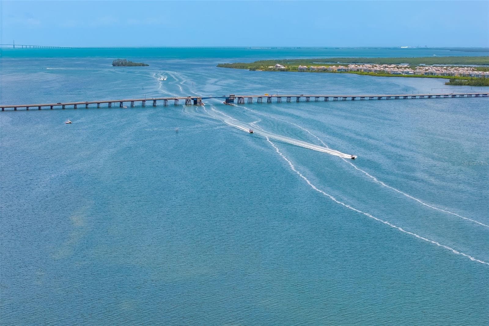 Bridge & Waterway ViewScenic view of local bridge and waterways—ideal for boating and coastal exploration. - 2513 AVENUE B #B, BRADENTON BEACH