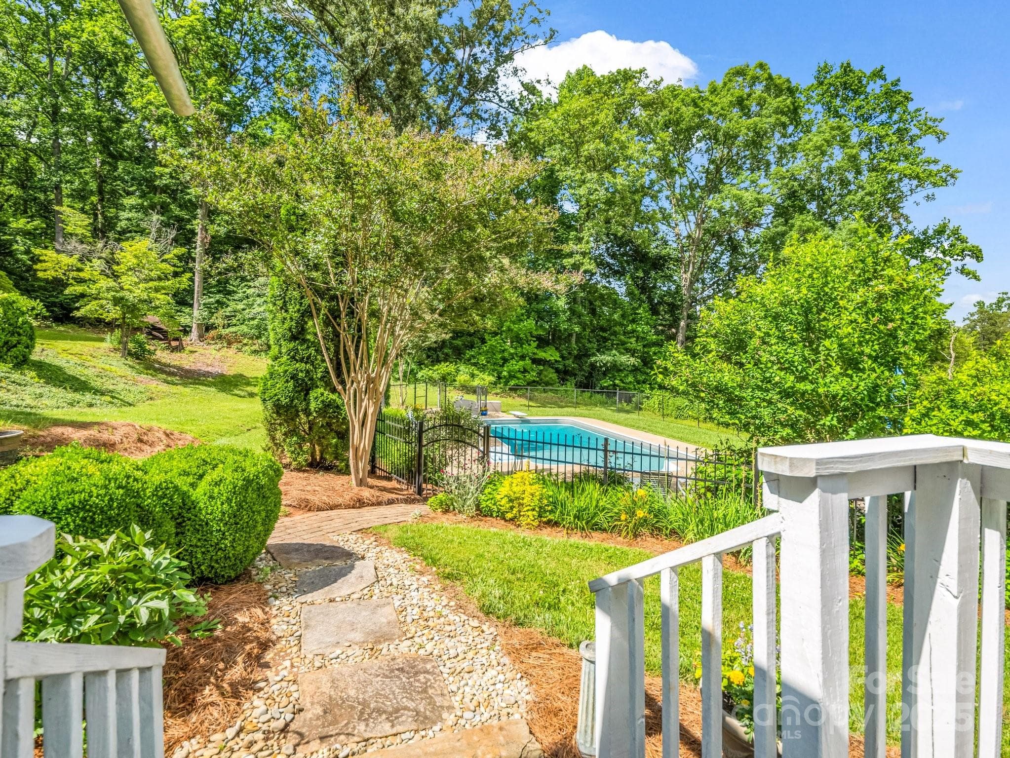 Path to pool from deck - Lake Lure