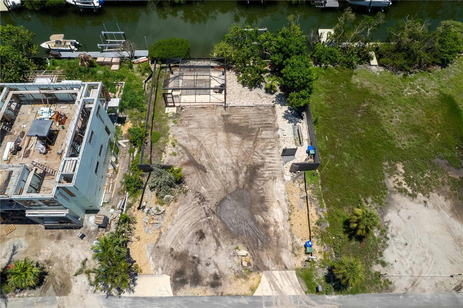 Cleared Lot Pool and Cage Remain - 640 LYONS LN, LONGBOAT KEY