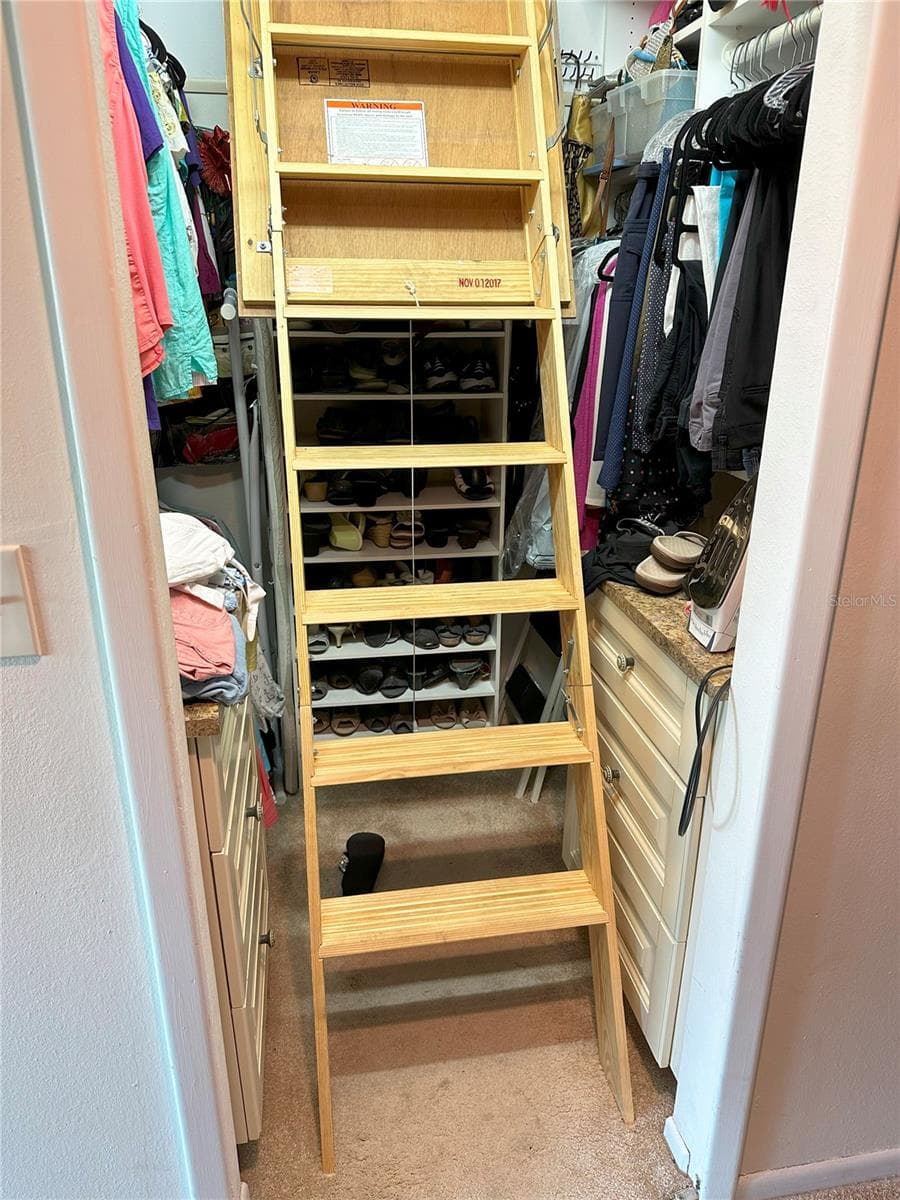 Owners' Suite Closet with Pull Down Attic Stairs - 459 HAVEN POINT DR, TREASURE ISLAND