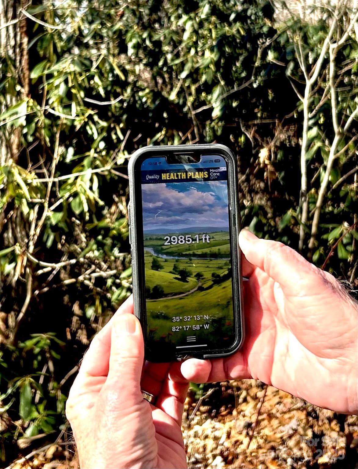 Elevation as seen on cell phone near proposed home site at 2985 feet elevation. - 9999-1 Nesbitt Chapel Road, Fairview