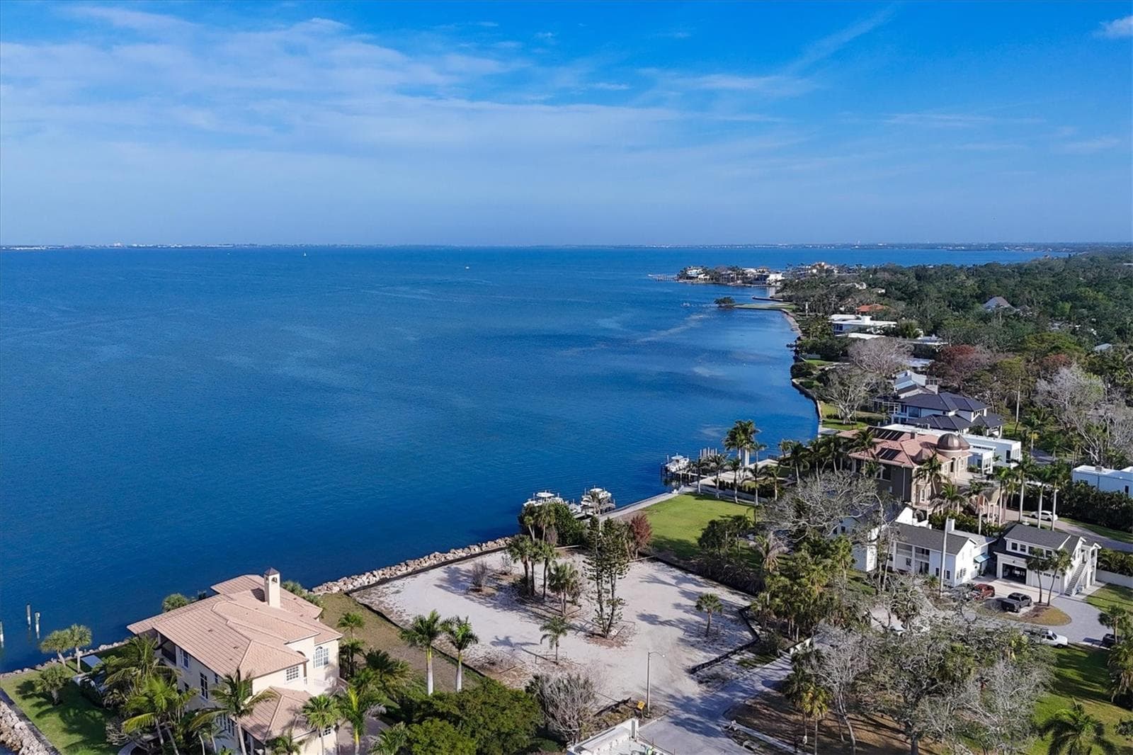 Lot lines extend beyond black silt fence - 603 INDIAN BEACH LN, SARASOTA
