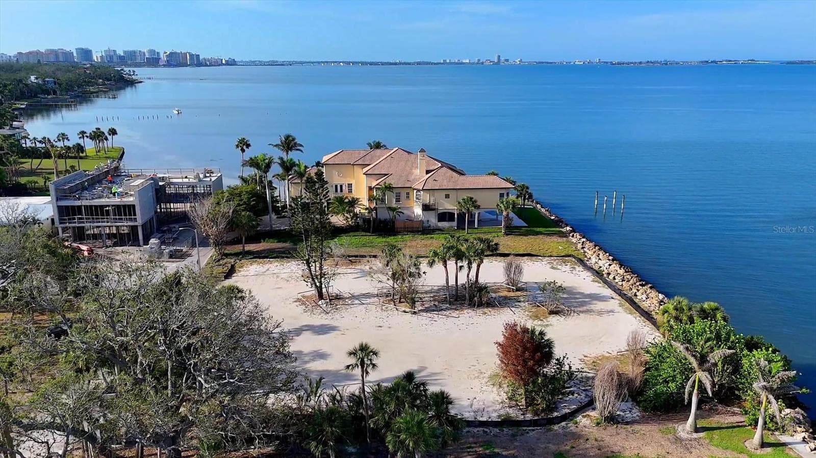 Lot lines extend beyond black silt fence - 603 INDIAN BEACH LN, SARASOTA