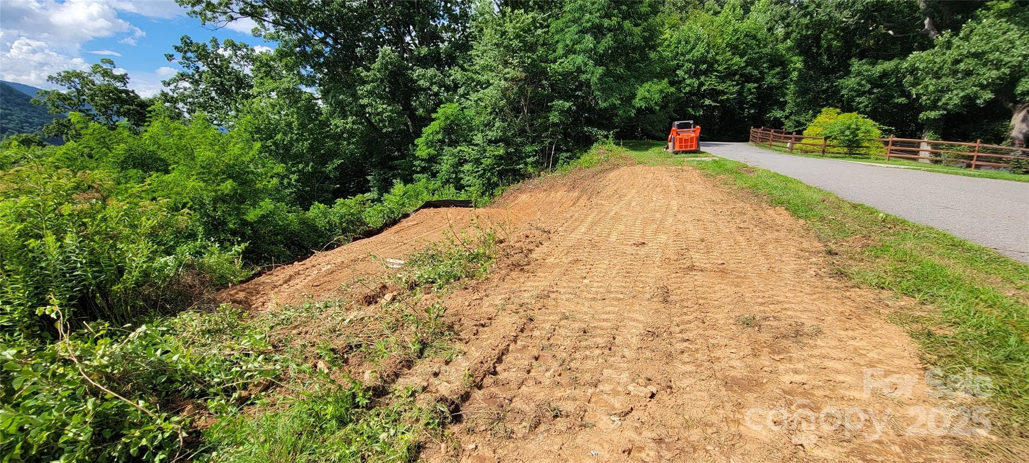 Rough grade of Lot 35 potential homesite - Waynesville