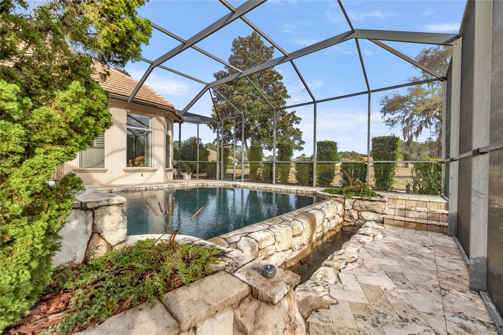 Enclosed infinity pool and outdoor kitchen - 6861 SW 179TH AVENUE RD, DUNNELLON