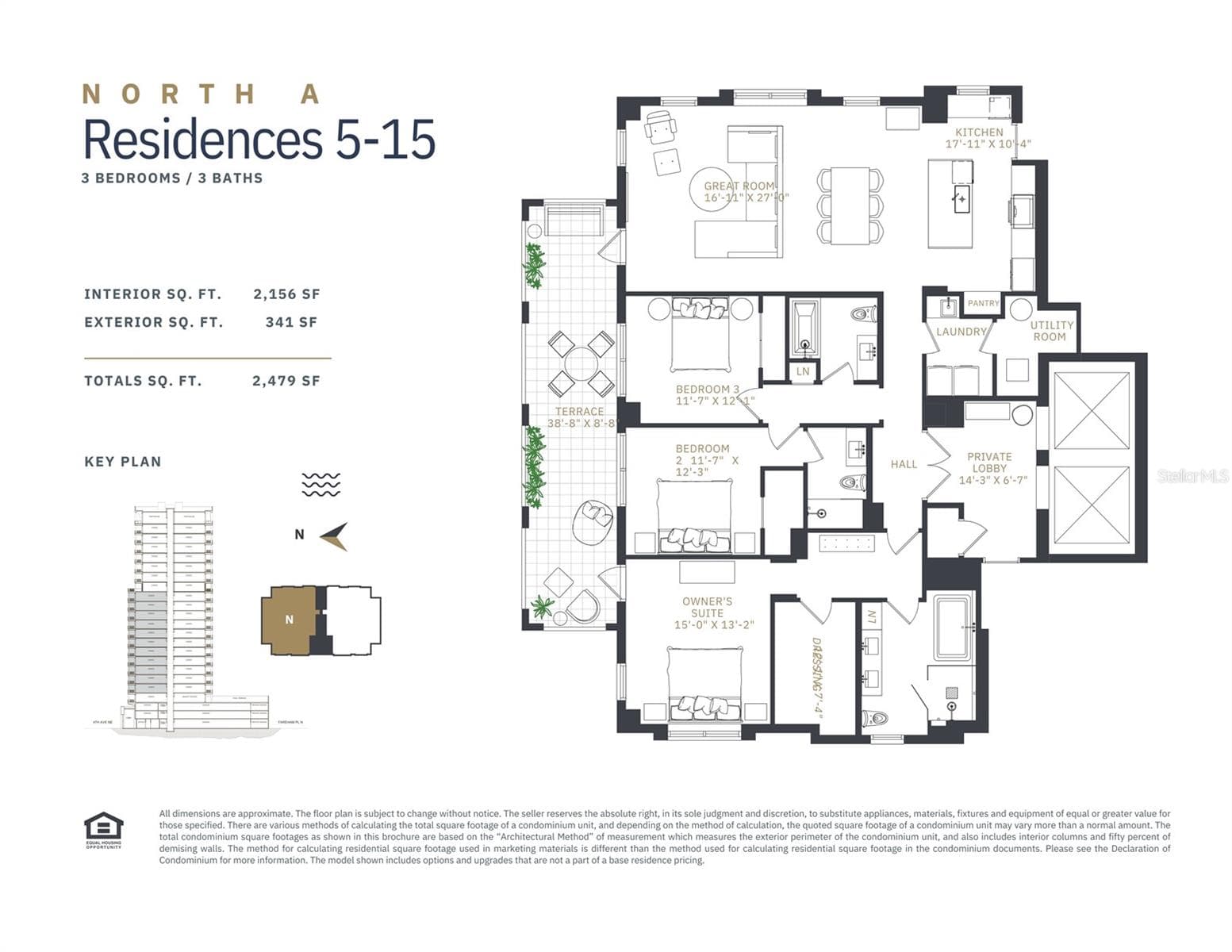 North Facing Unit 601 Floorplan - 126 4TH AVE NE #601, ST PETERSBURG