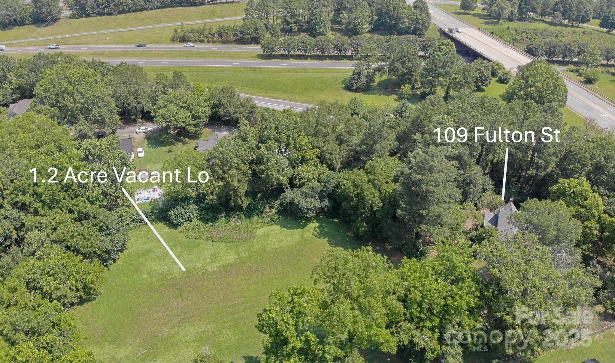 Proximity of 1.2 AC Vacant Lot to Fulton St Home and Hwy 74 - 109 Fulton Street, Kings Mountain