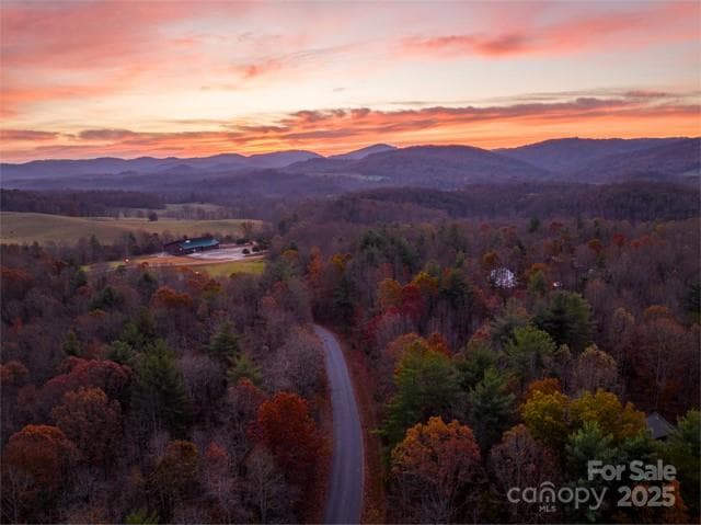 Sunrise over Zinzendorf with fall colors - Moravian Falls