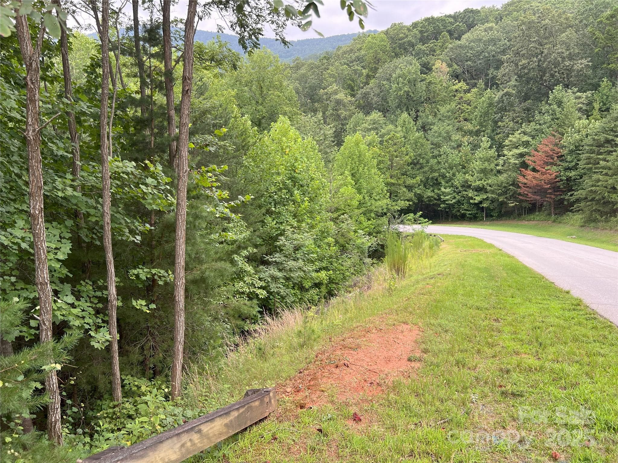 View from left property boundary down E Deep Gap Farm RD. Lot 97 extends around the curve to the bridge. - 00 Deep Gap Road E, Mill Spring